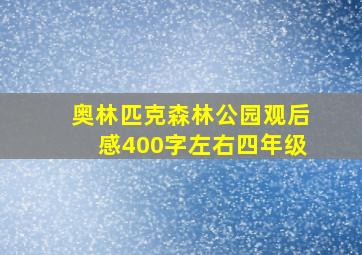 奥林匹克森林公园观后感400字左右四年级