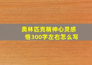 奥林匹克精神心灵感悟300字左右怎么写