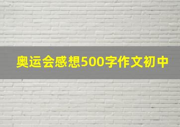 奥运会感想500字作文初中