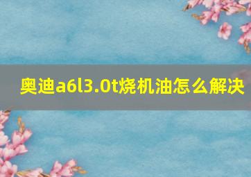 奥迪a6l3.0t烧机油怎么解决