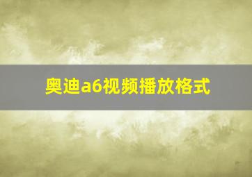 奥迪a6视频播放格式