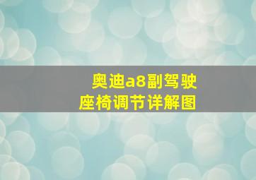 奥迪a8副驾驶座椅调节详解图