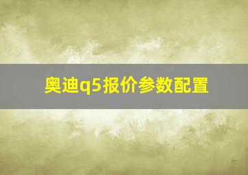 奥迪q5报价参数配置