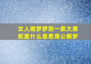 女人做梦梦到一条大黑蛇是什么意思周公解梦