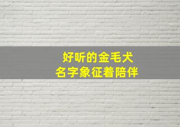 好听的金毛犬名字象征着陪伴