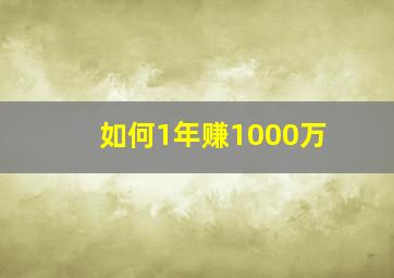 如何1年赚1000万