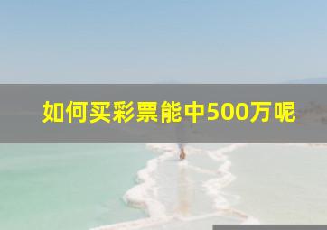 如何买彩票能中500万呢