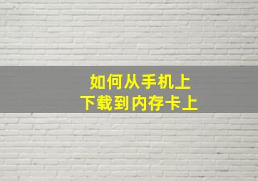 如何从手机上下载到内存卡上