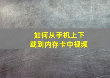 如何从手机上下载到内存卡中视频