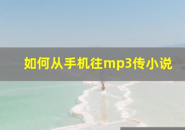 如何从手机往mp3传小说