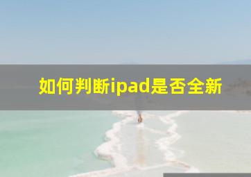 如何判断ipad是否全新