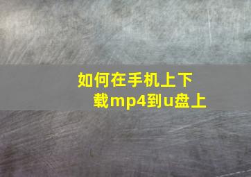 如何在手机上下载mp4到u盘上