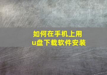 如何在手机上用u盘下载软件安装