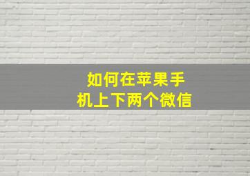 如何在苹果手机上下两个微信