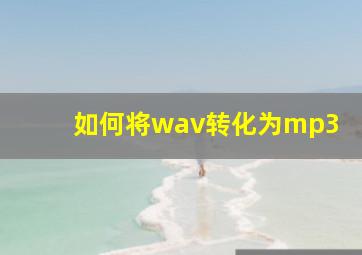 如何将wav转化为mp3