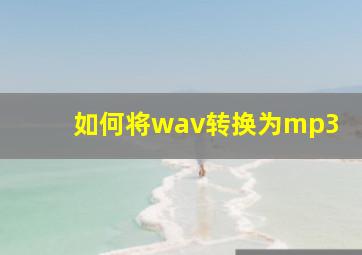 如何将wav转换为mp3