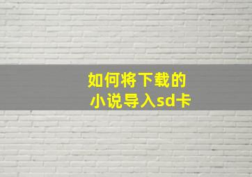 如何将下载的小说导入sd卡