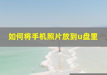 如何将手机照片放到u盘里