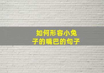 如何形容小兔子的嘴巴的句子