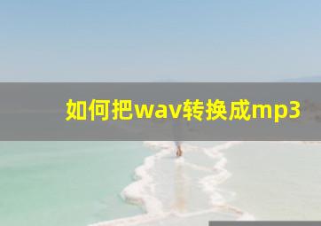 如何把wav转换成mp3