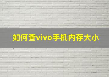 如何查vivo手机内存大小