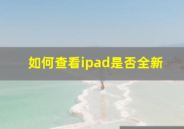 如何查看ipad是否全新