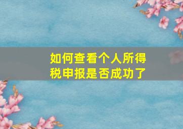 如何查看个人所得税申报是否成功了