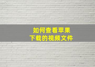 如何查看苹果下载的视频文件