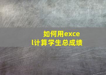 如何用excel计算学生总成绩