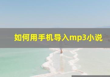 如何用手机导入mp3小说