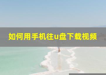 如何用手机往u盘下载视频