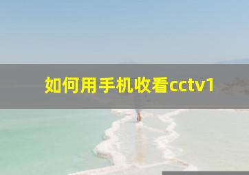 如何用手机收看cctv1