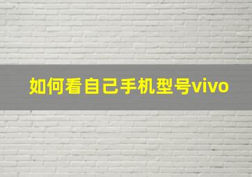 如何看自己手机型号vivo