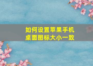 如何设置苹果手机桌面图标大小一致