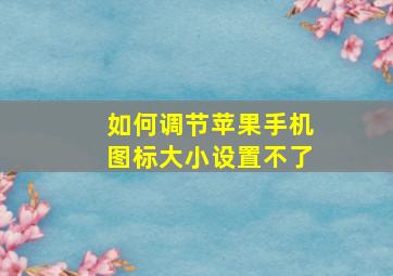 如何调节苹果手机图标大小设置不了