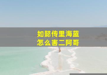 如懿传里海蓝怎么害二阿哥