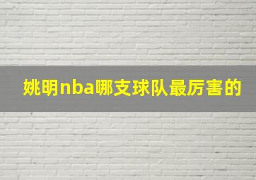 姚明nba哪支球队最厉害的