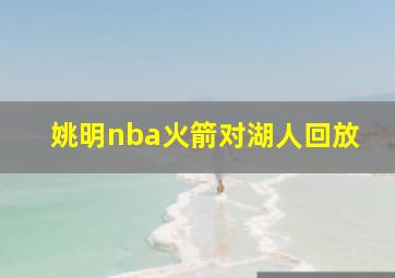 姚明nba火箭对湖人回放