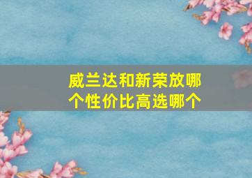 威兰达和新荣放哪个性价比高选哪个