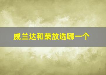 威兰达和荣放选哪一个