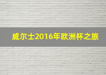 威尔士2016年欧洲杯之旅