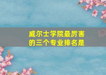 威尔士学院最厉害的三个专业排名是