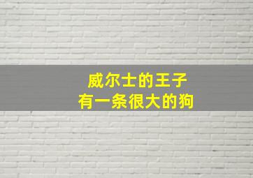 威尔士的王子有一条很大的狗