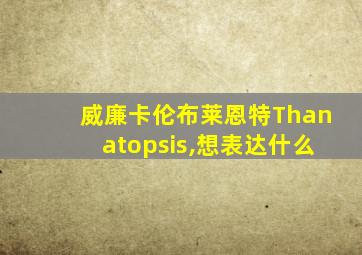 威廉卡伦布莱恩特Thanatopsis,想表达什么