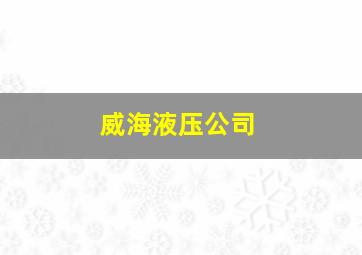 威海液压公司