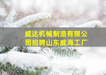 威达机械制造有限公司招聘山东威海工厂