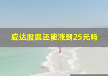 威达股票还能涨到25元吗