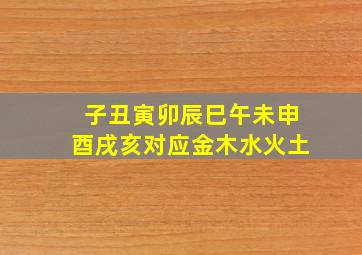 子丑寅卯辰巳午未申酉戌亥对应金木水火土