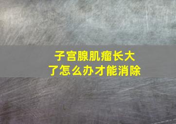 子宫腺肌瘤长大了怎么办才能消除