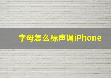 字母怎么标声调iPhone